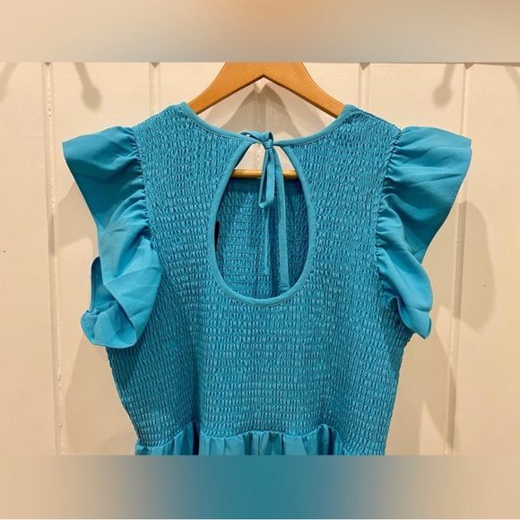 Michelle McDowell Elyse Dress Ruffle Cap Sleeve in Pacific Color Size Medium NWT - Picture 6 of 10
